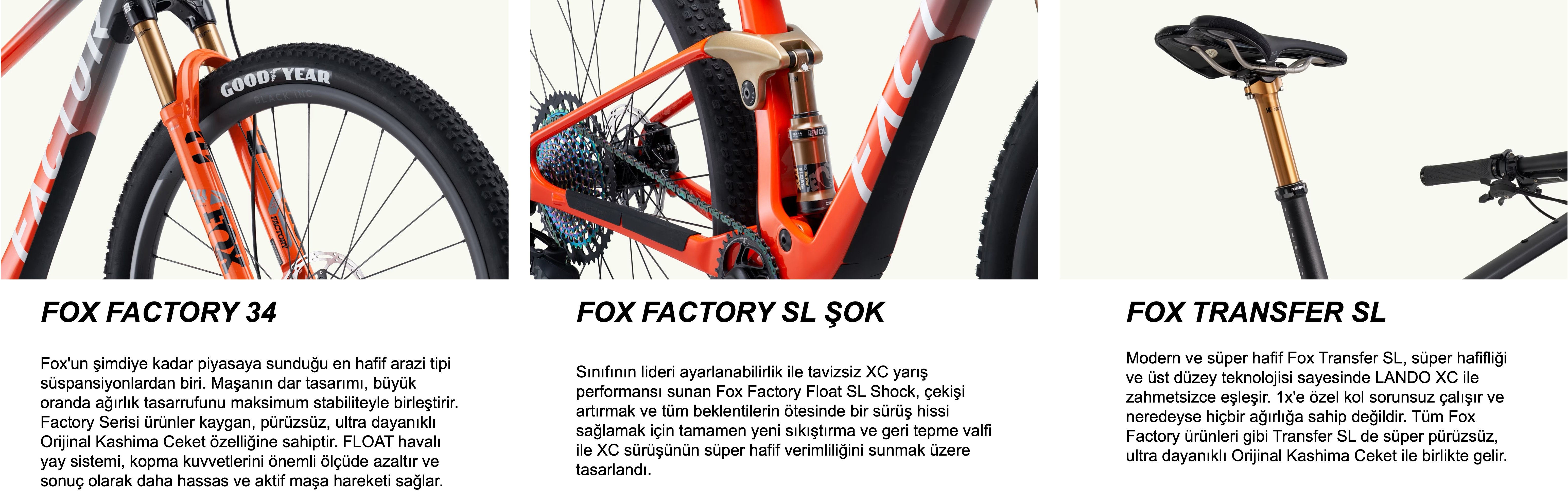 Factor LANDO XC FOX Detaylı özelikler.