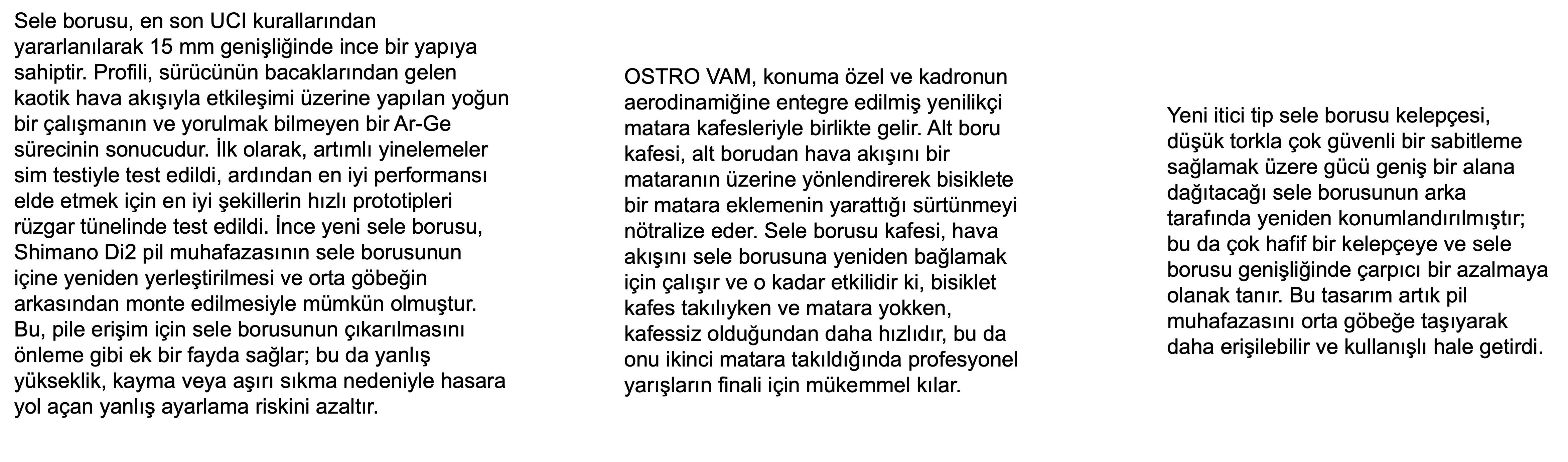 Ostro Özellikler