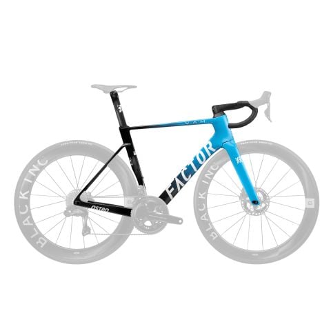 FACTOR OSTRO V.A.M. Gloss Blue - Premium Kadroset (Kadro, Black Inc Aero Tek Parça Gidon, Sele Borusu, CeramicSpeed Orta Göbek ve Furş Seti)