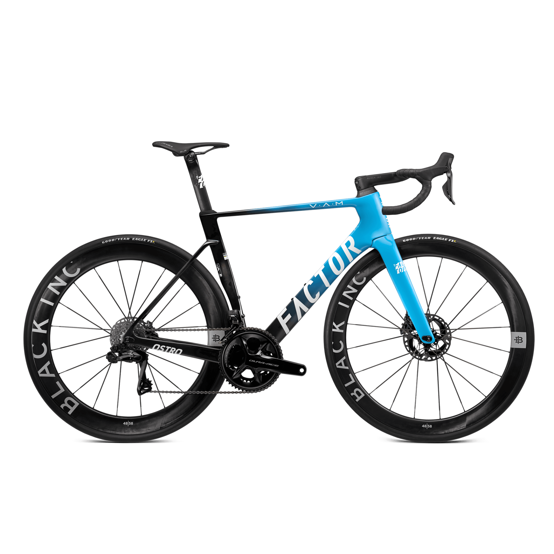 FACTOR OSTRO V.A.M. Gloss Blue - Sram Force Yeni AXS Power Meter + Black Inc 48|58