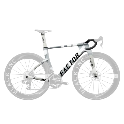 FACTOR ONE Nimbus Grey - Premium Kadroset (Kadro, Black Inc Aero Tek Parça Gidon, Sele Borusu, CeramicSpeed Orta Göbek ve Furş Seti)
