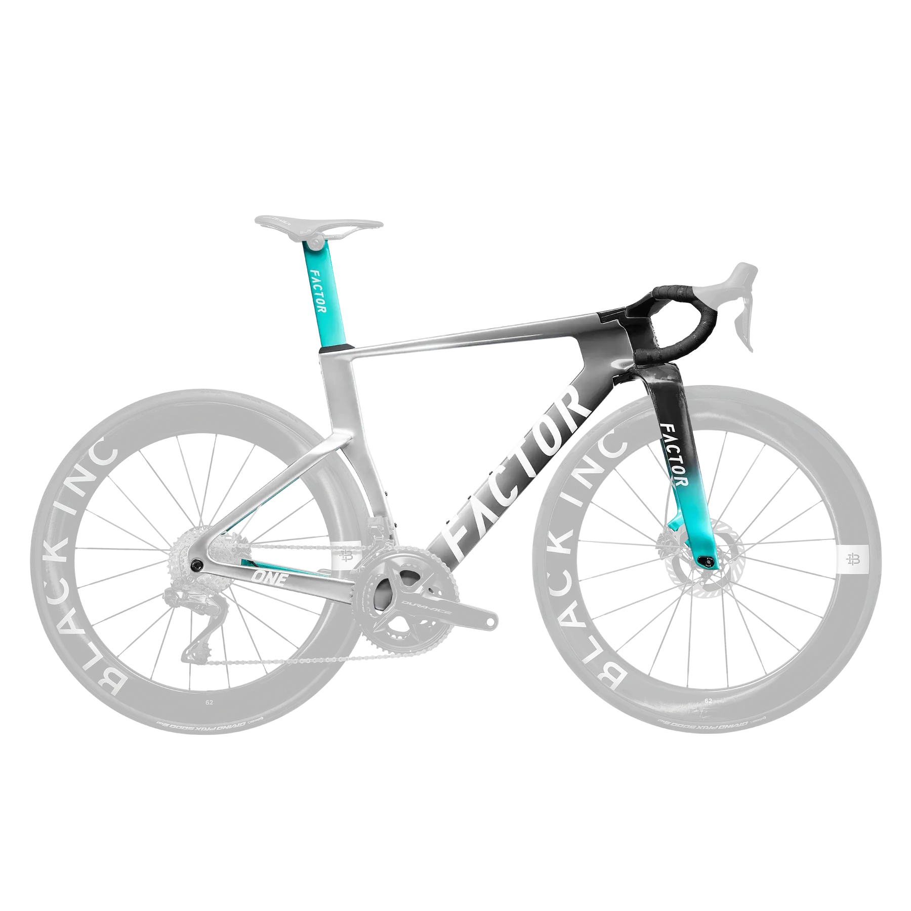FACTOR ONE Silverstone - Premium Kadroset (Kadro, Black Inc Aero Tek Parça Gidon, Sele Borusu, CeramicSpeed Orta Göbek ve Furş Seti)