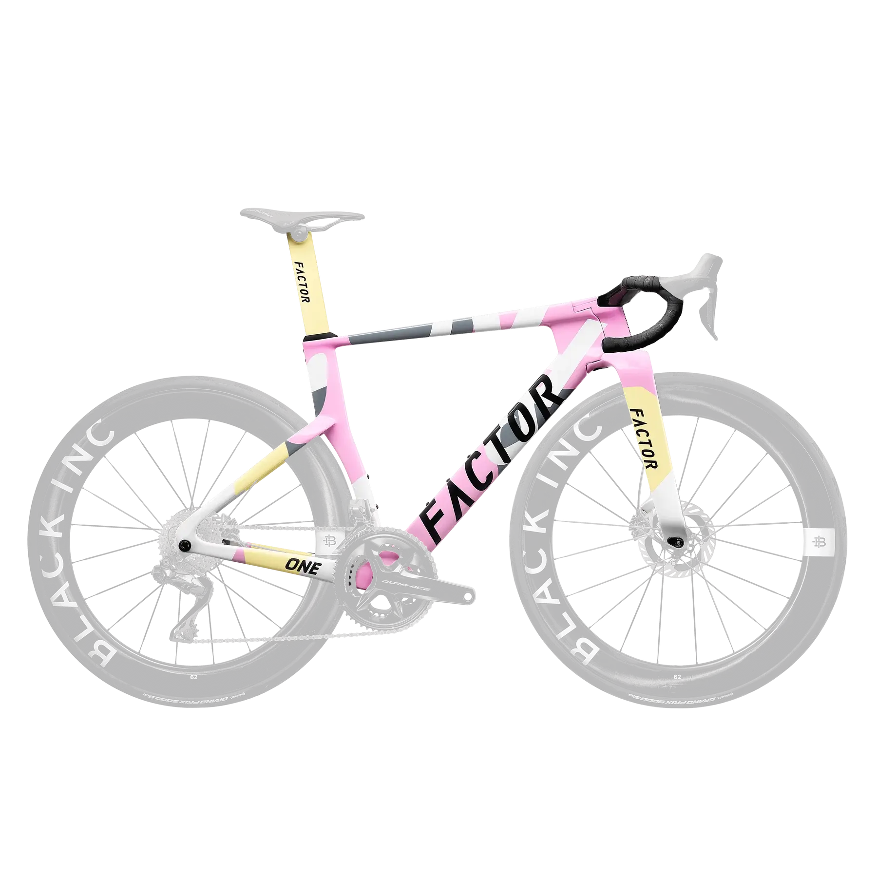 FACTOR ONE Blush - Premium Kadroset (Kadro, Black Inc Aero Tek Parça Gidon, Sele Borusu, CeramicSpeed Orta Göbek ve Furş Seti)