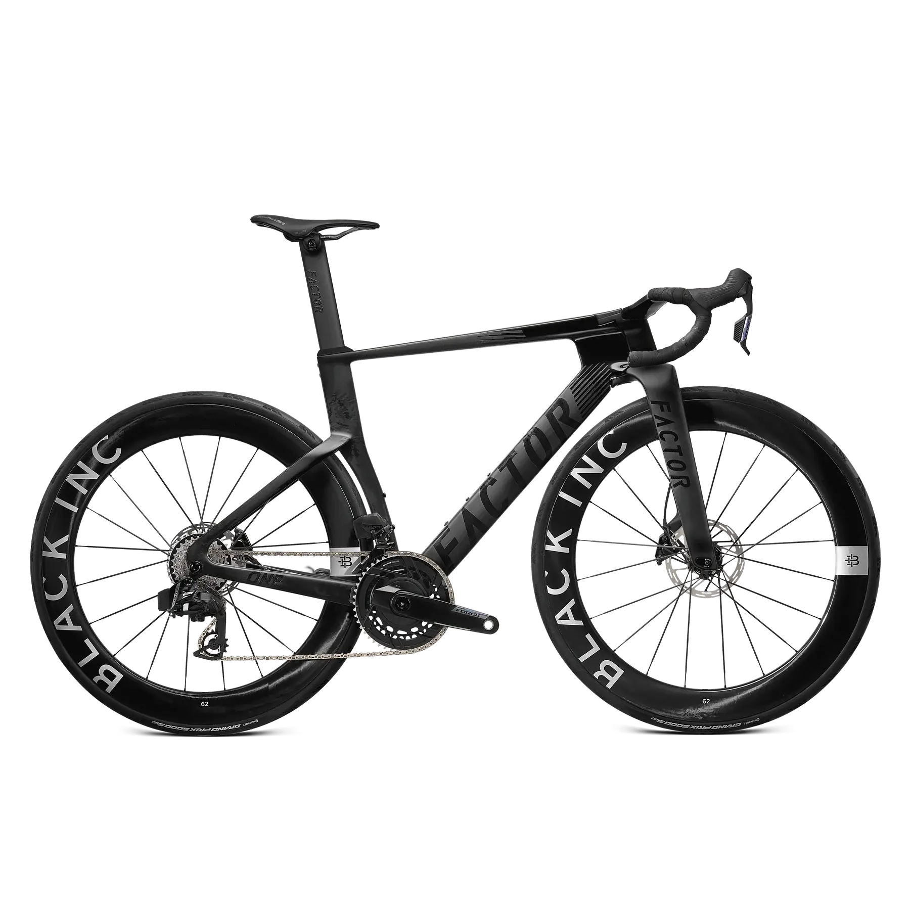 FACTOR ONE Onyx Black - Sram Force Yeni AXS Power Meter + Black Inc 62