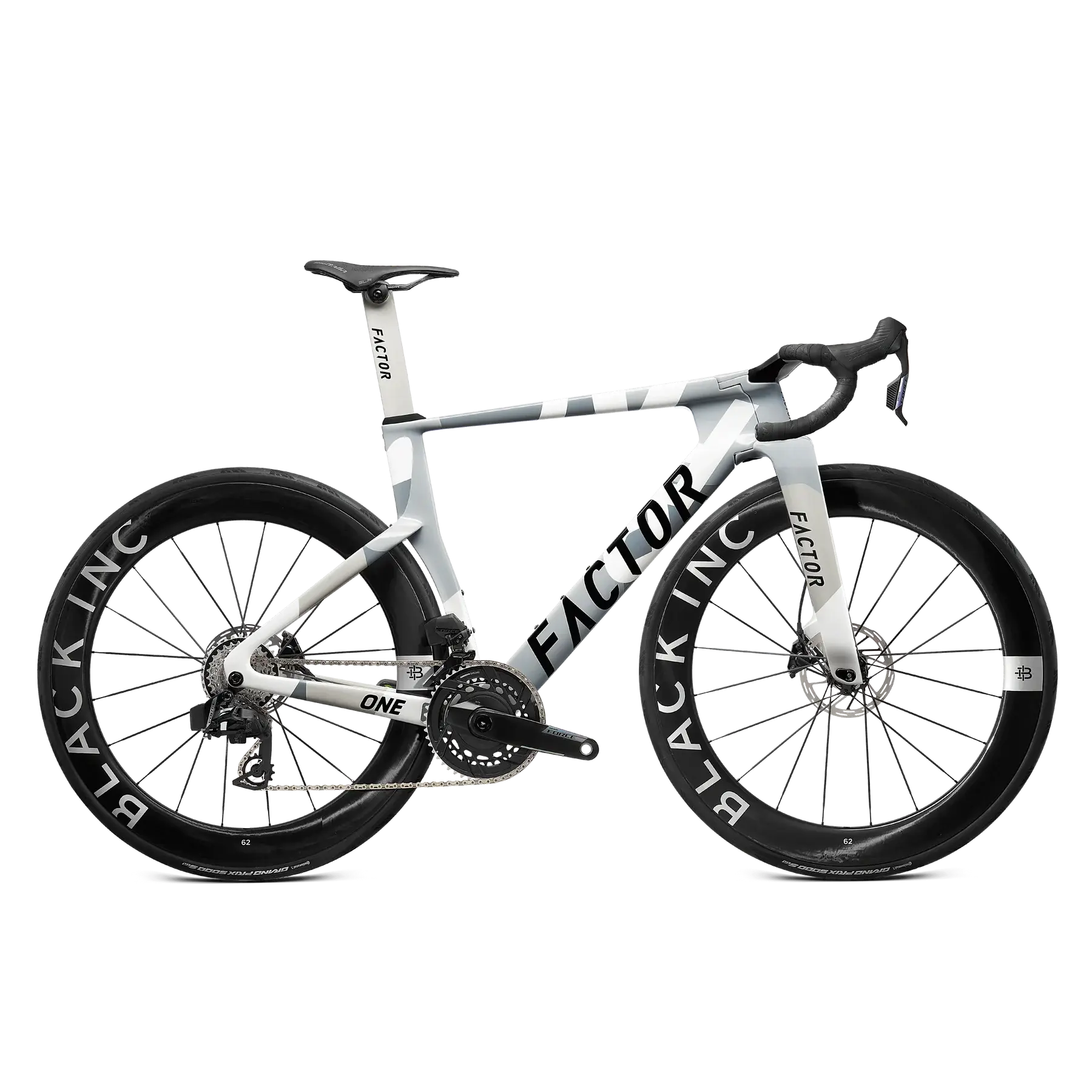 FACTOR ONE Nimbus Grey - Sram Force Yeni AXS Power Meter + Black Inc 62