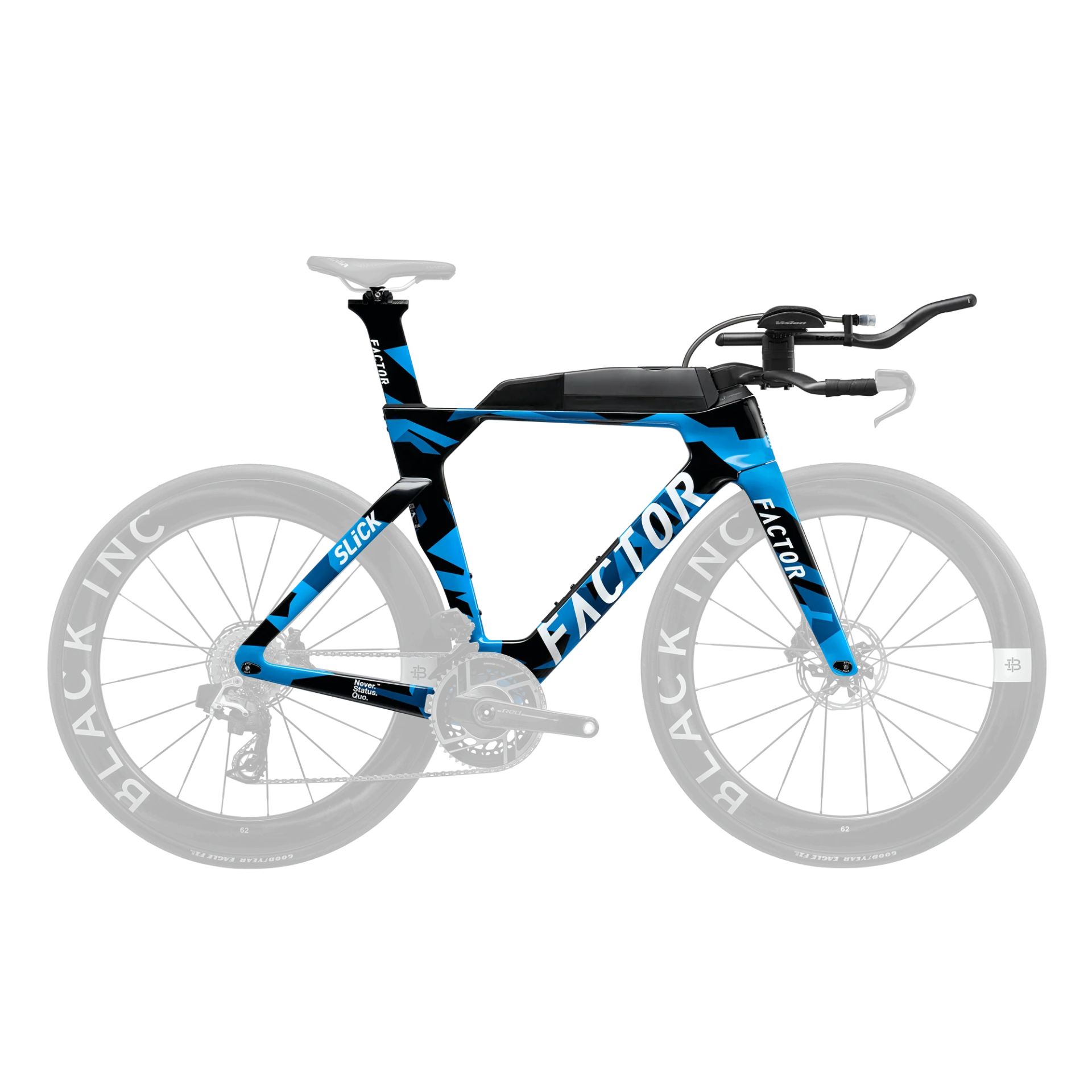FACTOR SLiCK 2024 Nebula Blue - Premium Kadroset (Kadro, Vision METRON TFA Aerobar, Sele Borusu, CeramicSpeed Orta Göbek ve Furş Seti)