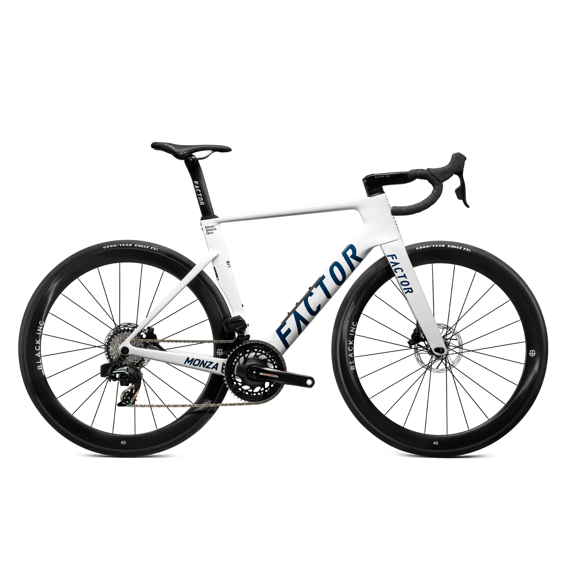 FACTOR MONZA Pearl White - Sram Force Yeni AXS Power Meter + Black Inc 45